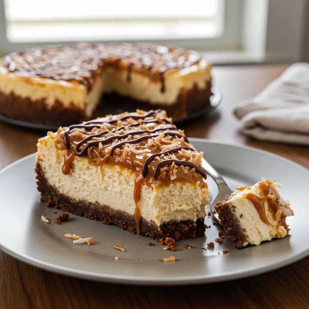 Girl Scout-Inspired Samoa Cheesecake: Decadent Caramel Coconut Perfection - tertiary view